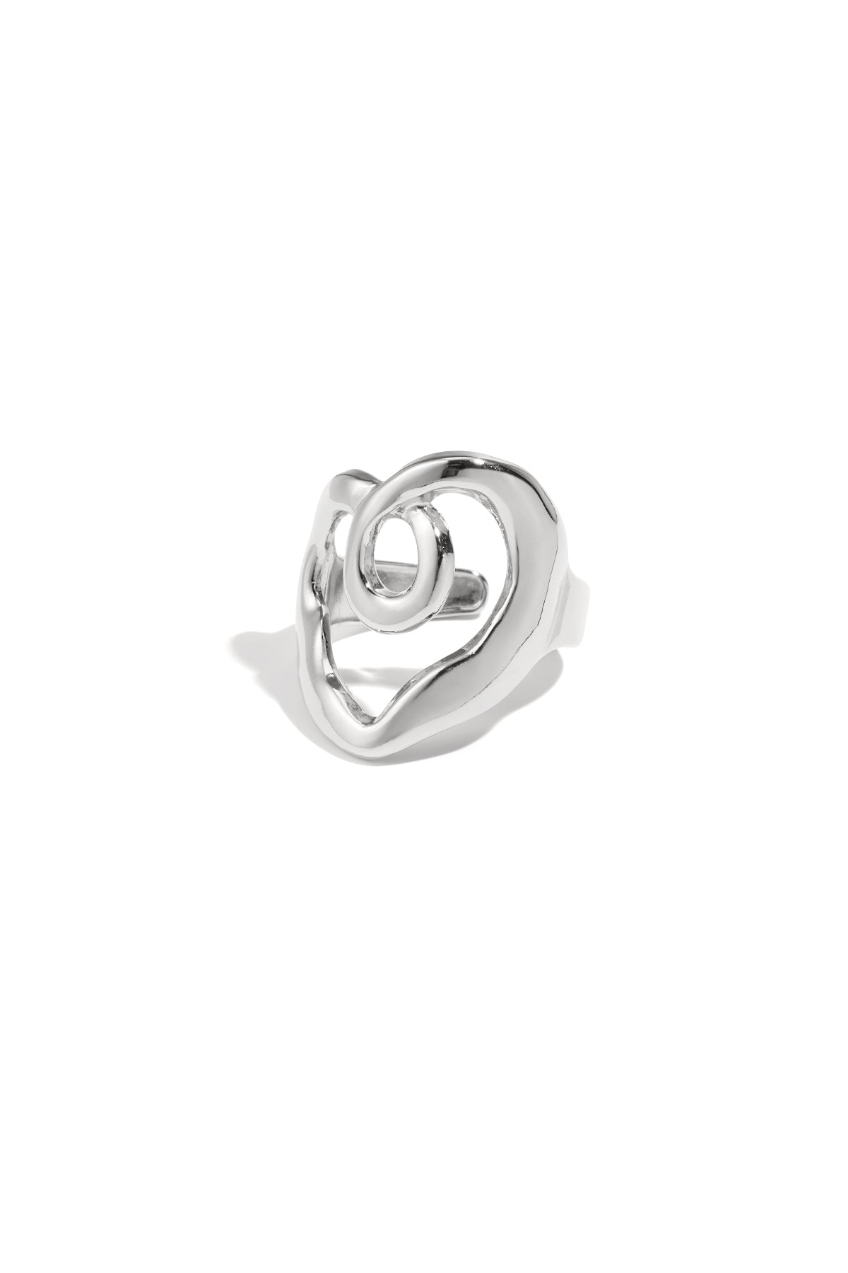 Anillos de acero inoxidable con forma irregular, estilo casual, diario, serie simple, joyería para mujer