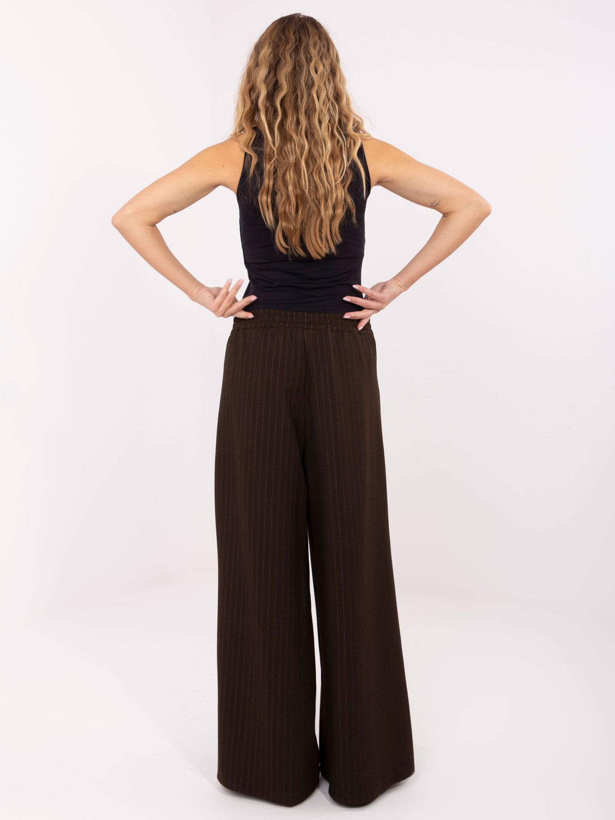 Pantalón de Vestir de Pierna Ancha – Marrón Chocolate