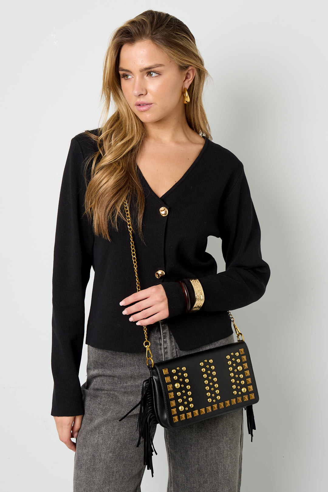 Bolsos de hombro geométricos punk de PU, accesorios diarios