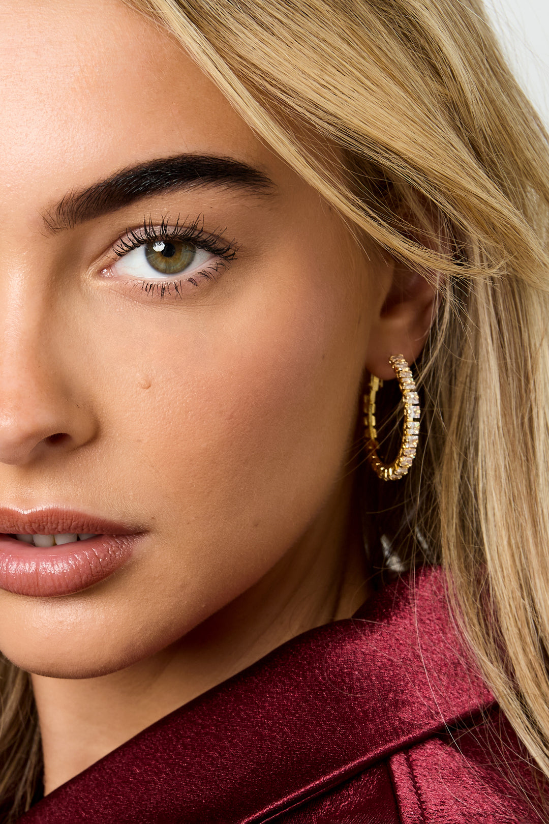 Pendientes de aro de cobre geométricos elegantes navideños de lujo, joyería para mujer
