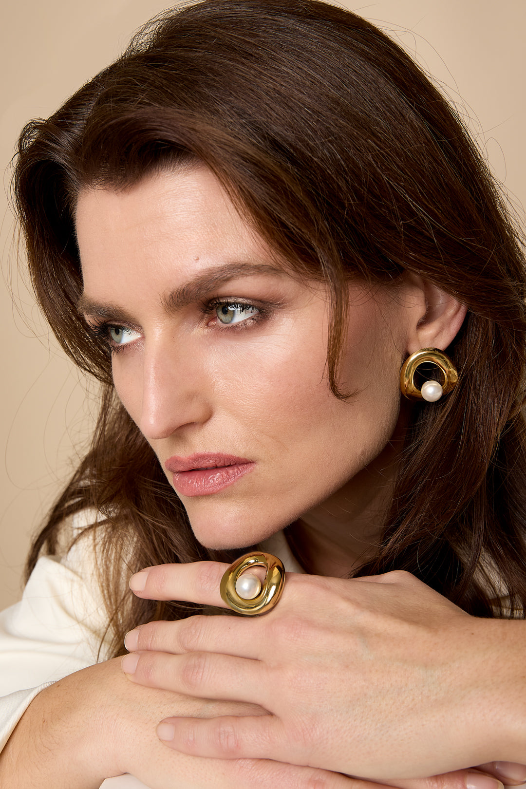 Anillos de acero inoxidable con diseño circular, estilo casual, diario, serie sencilla, joyería para mujer.