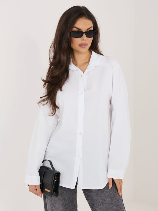 Camisa de Algodón de Corte Holgado para Mujer