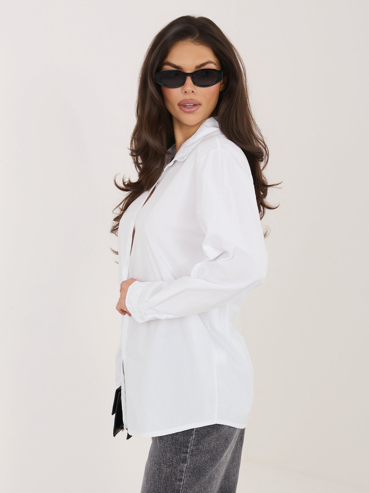 Camisa de Algodón de Corte Holgado para Mujer