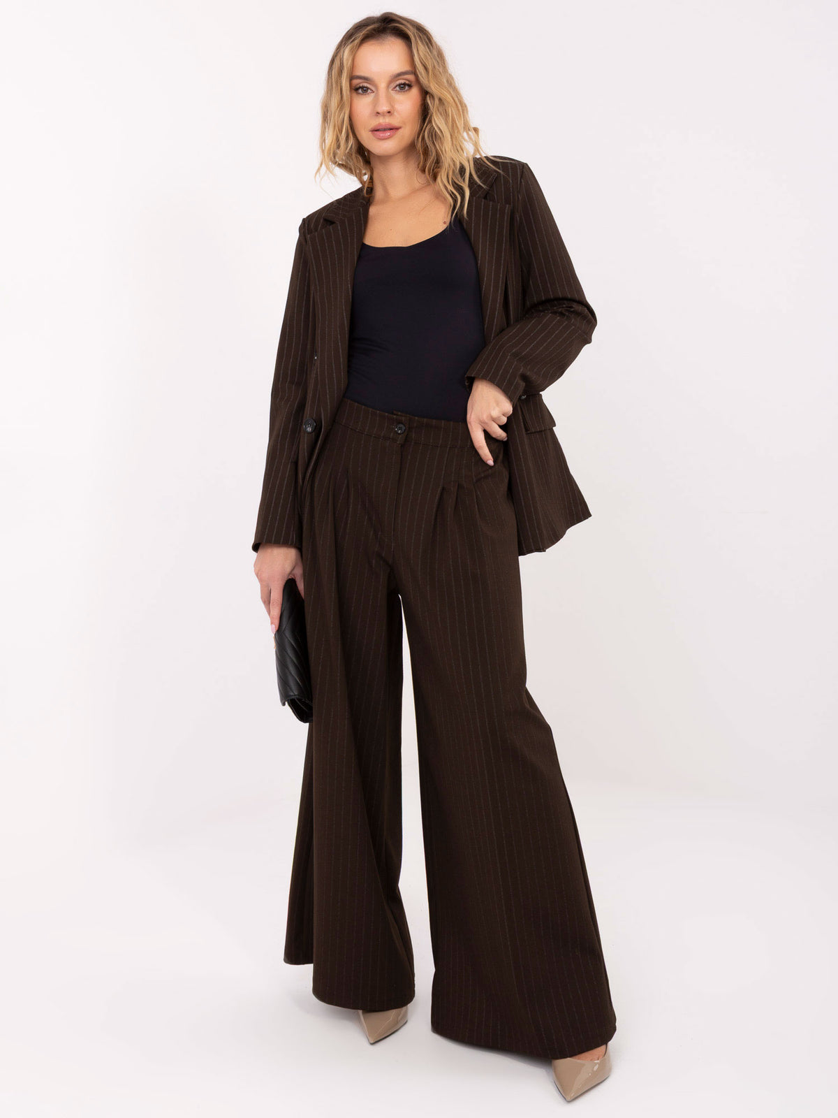 Pantalón de Vestir de Pierna Ancha – Marrón Chocolate