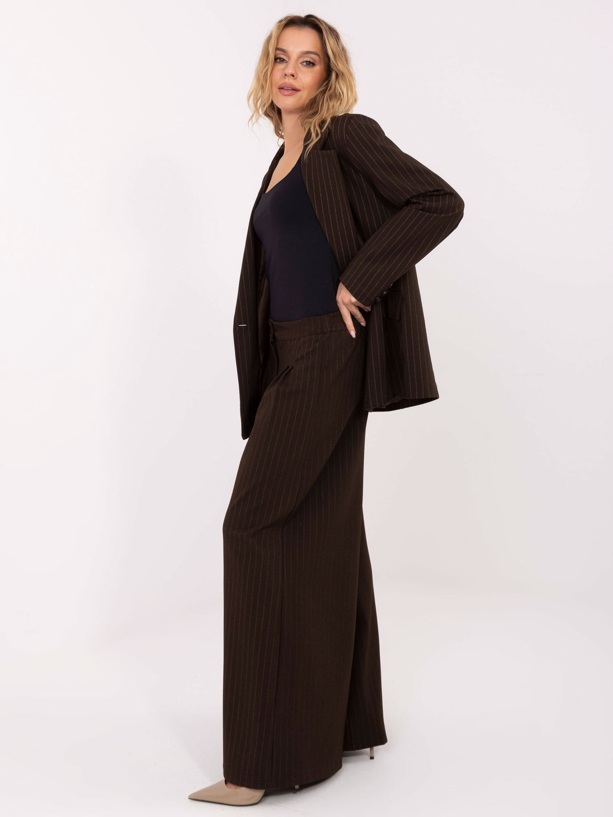 Pantalón de Vestir de Pierna Ancha – Marrón Chocolate