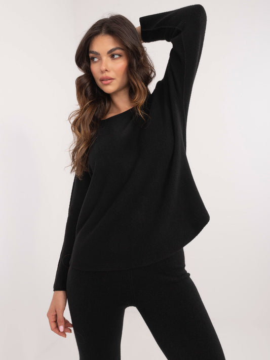 Conjunto de Punto con Jersey y Pantalón Negro