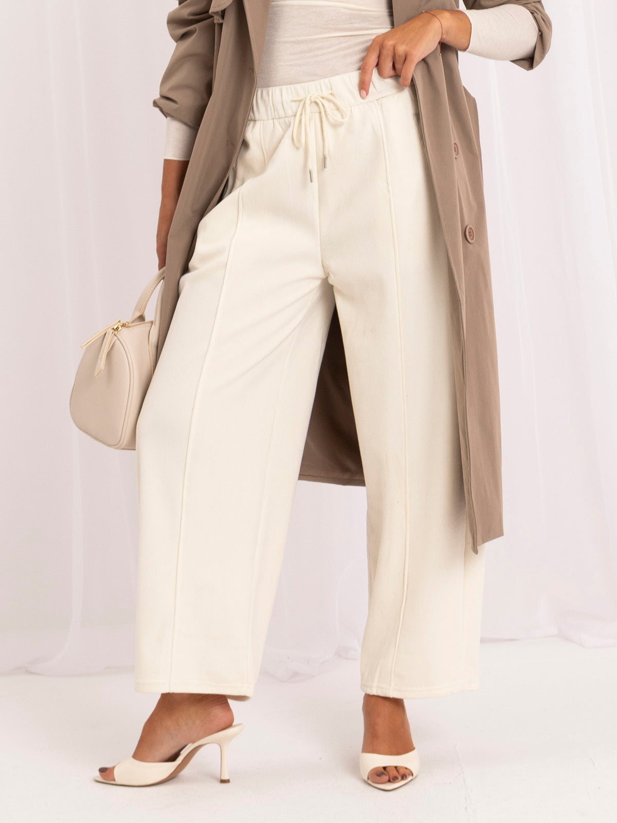 Pantalón Ancho de Pana – Beige Claro