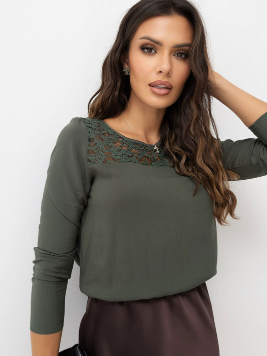 Blusa Elegante de Viscosa con Encaje