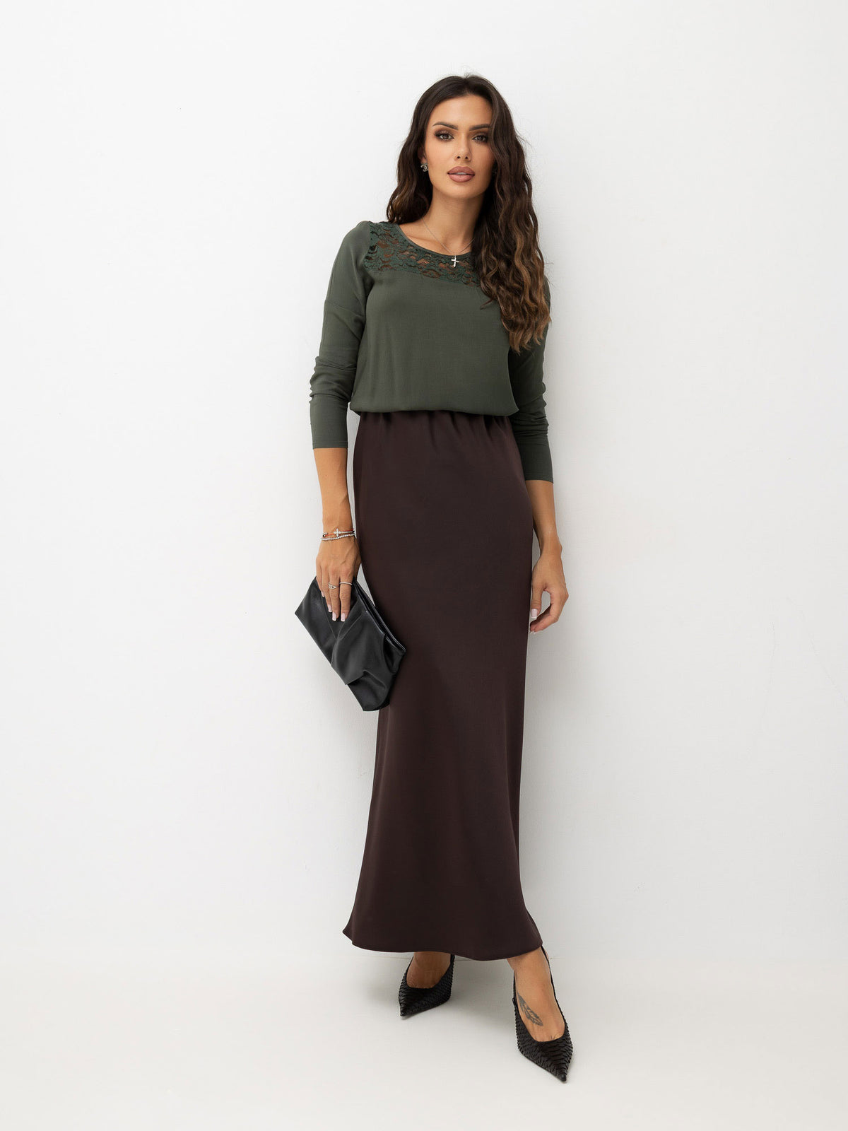 Blusa Elegante de Viscosa con Encaje