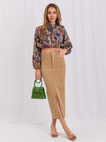 Blusa Mia de Estampado Paisley y Manga Larga