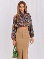 Blusa Mia de Estampado Paisley y Manga Larga